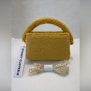 Stoney Clover Lane MINI MUSTARD YELLOW TOP HANDLE BAG Long Gold Strap NEW NWT